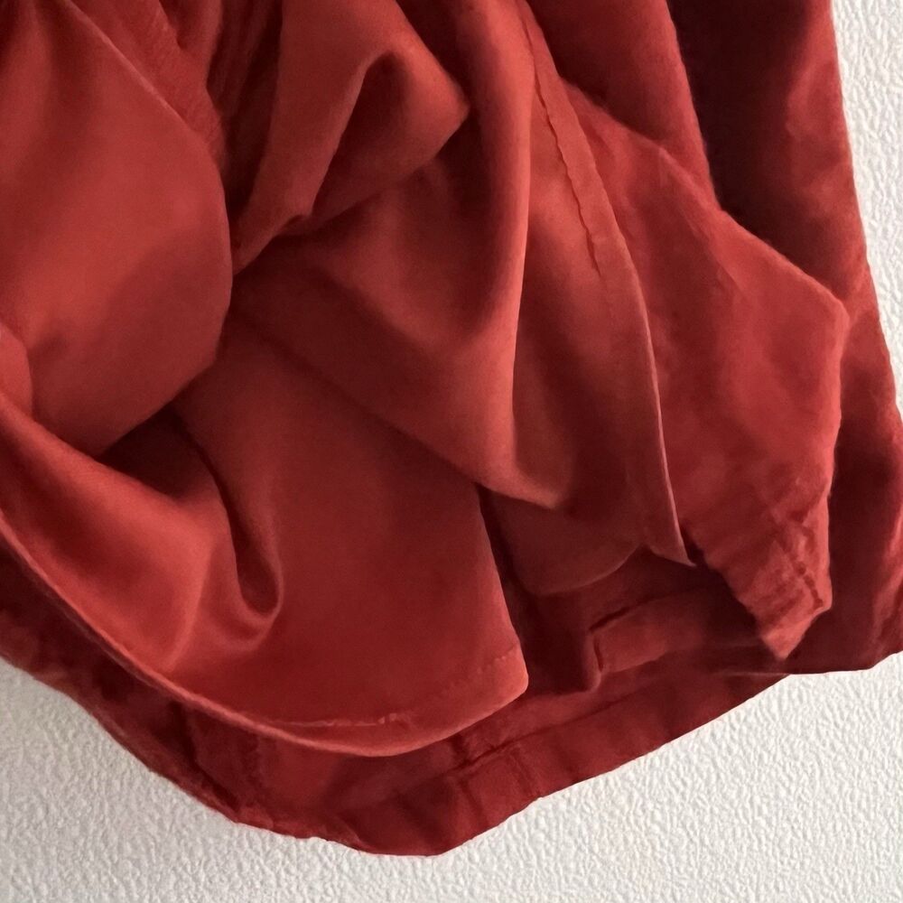 NWOT Japna Linen Blend Tank Knee Length Dress Pockets Womens XS Rust Red Orange - Picture 5 of 11